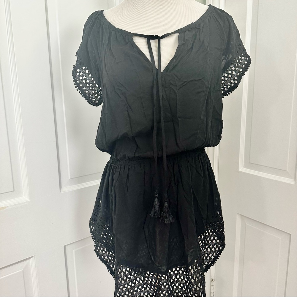 NEW Victoria Secret  Cover-Up black bikini one piece swimsuit coverup Small